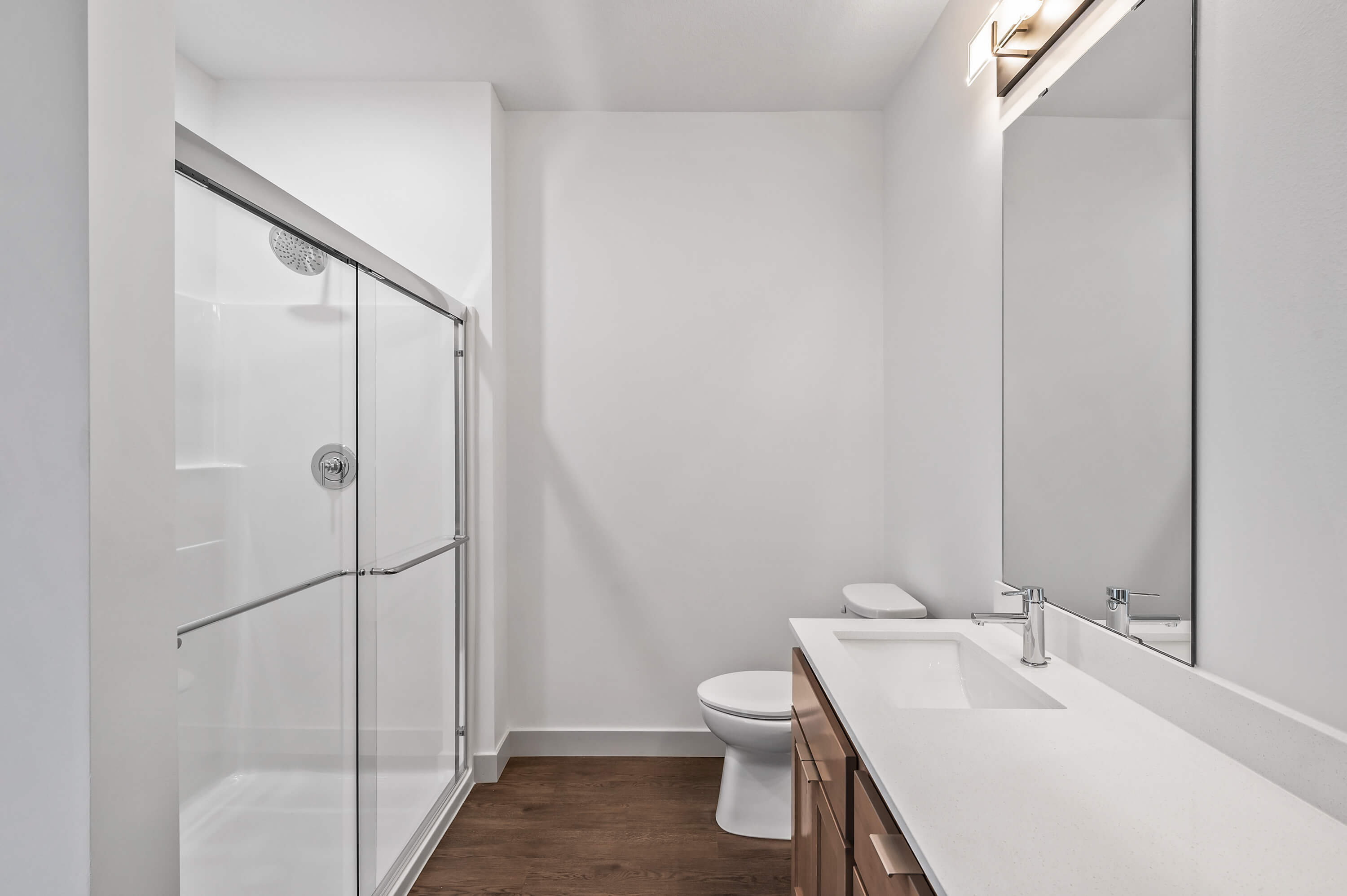 Walk-in closet with wire shelving for optimal storage and organization.